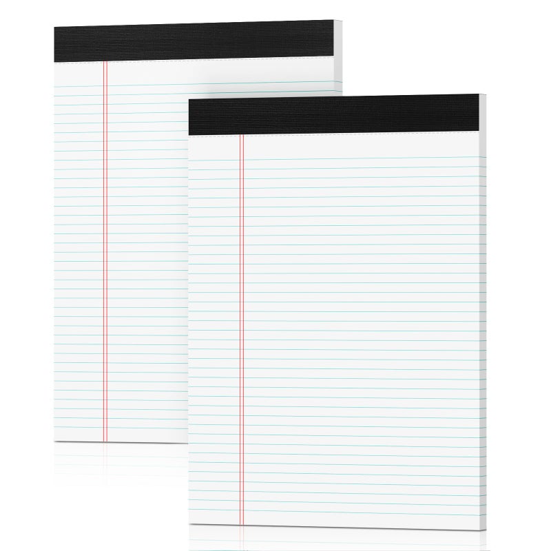PINJINGPRO Legal Pads 8.5 x 11 White Note Pads 2 Pack - Double-Sided Printing & Perforated College Ruled Sheets - 30 Sheets Premium Thick Paper, No Ink Bleeding - Good for Office Supplies, Homework, Notes - Image 1